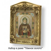Набор в раме с бисером - икона - Св. Александр Свирский